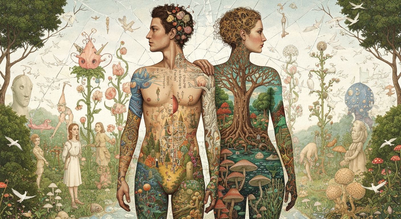 Surreal Garden Party in a Vibrant Fantasy Kingdom