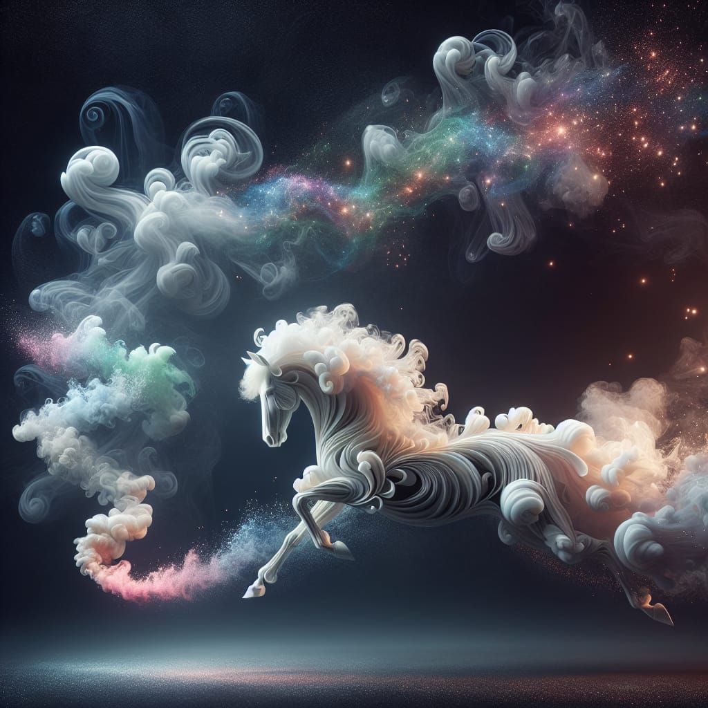 A luxury horse shaped smoke