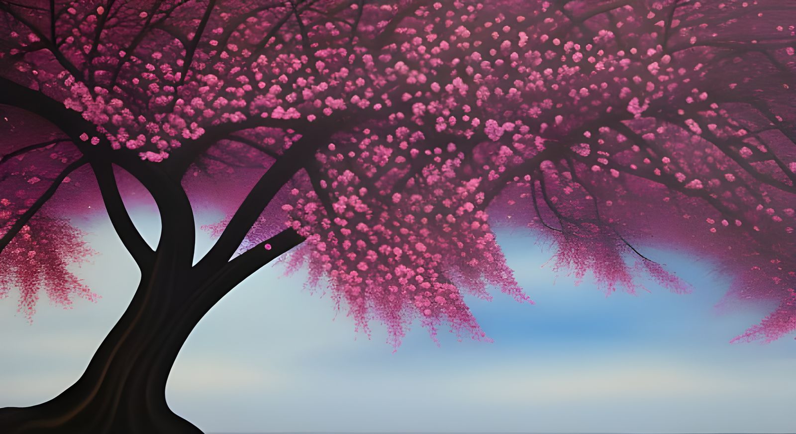 Cosmic Cherry Blossoms: Hyperdetailed Oil Painting