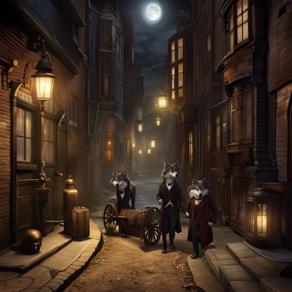 Steampunk Wolves Investigate Crime in Victorian Alley