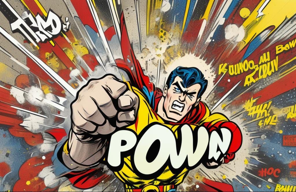 Pop Art Explosion with 'Thud' Onomatopoeia