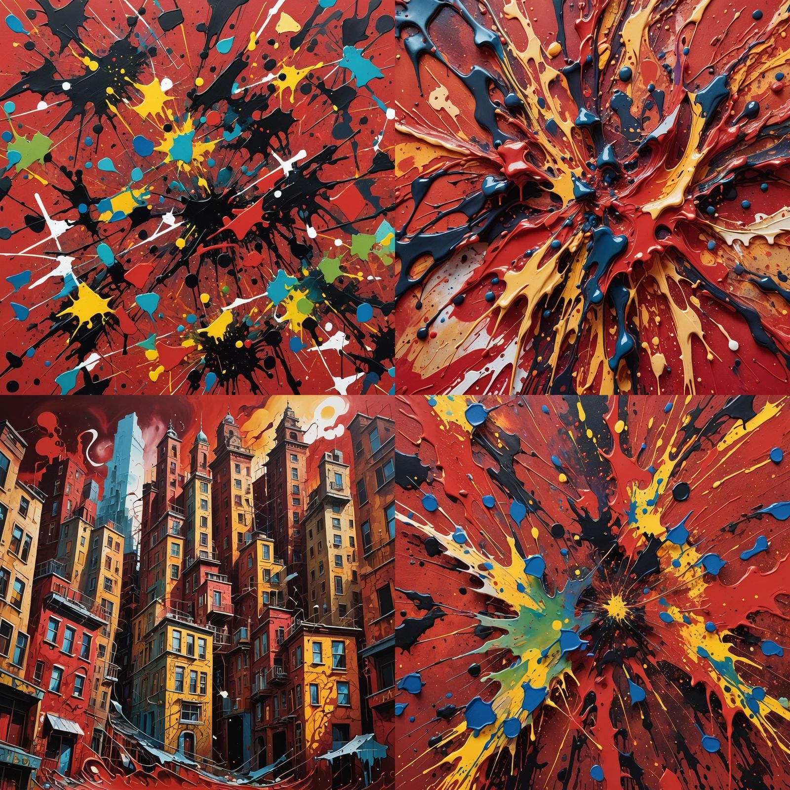 Abstract Graffiti Art with Red Background