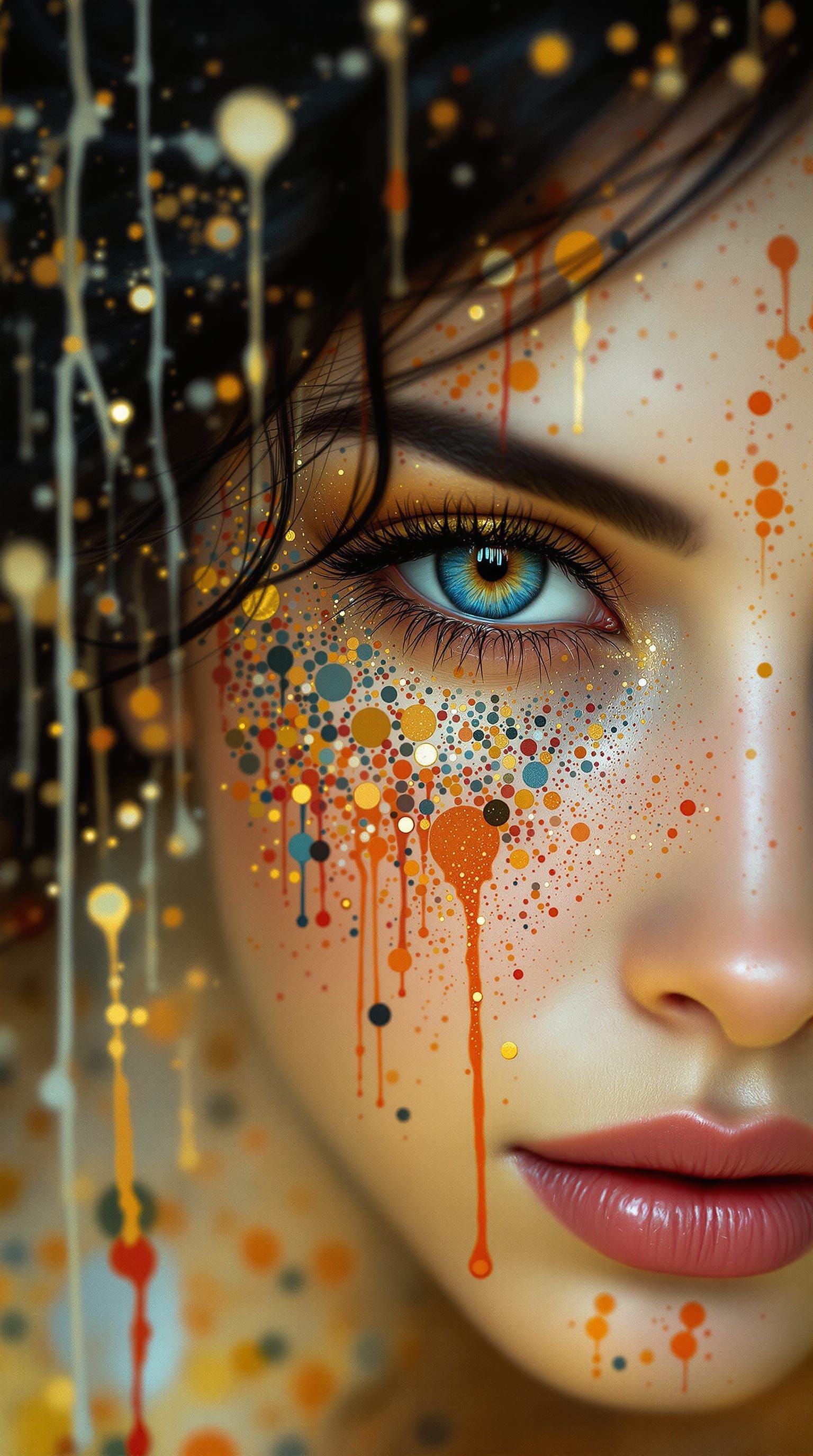 Klimt-Inspired Portrait with Harmonious Colors