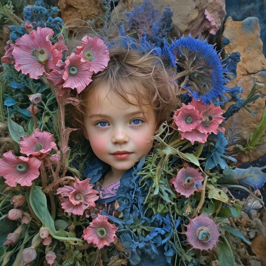 Ethereal Child in Desert Landscape, Magic Realism