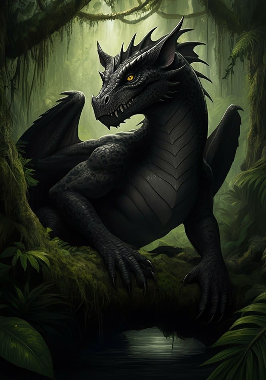 Stealthy Jungle Dragon with Piercing Eyes