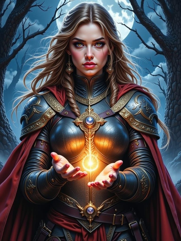 Medieval Priestess Invokes Divine Power in a Shining Aesthet...