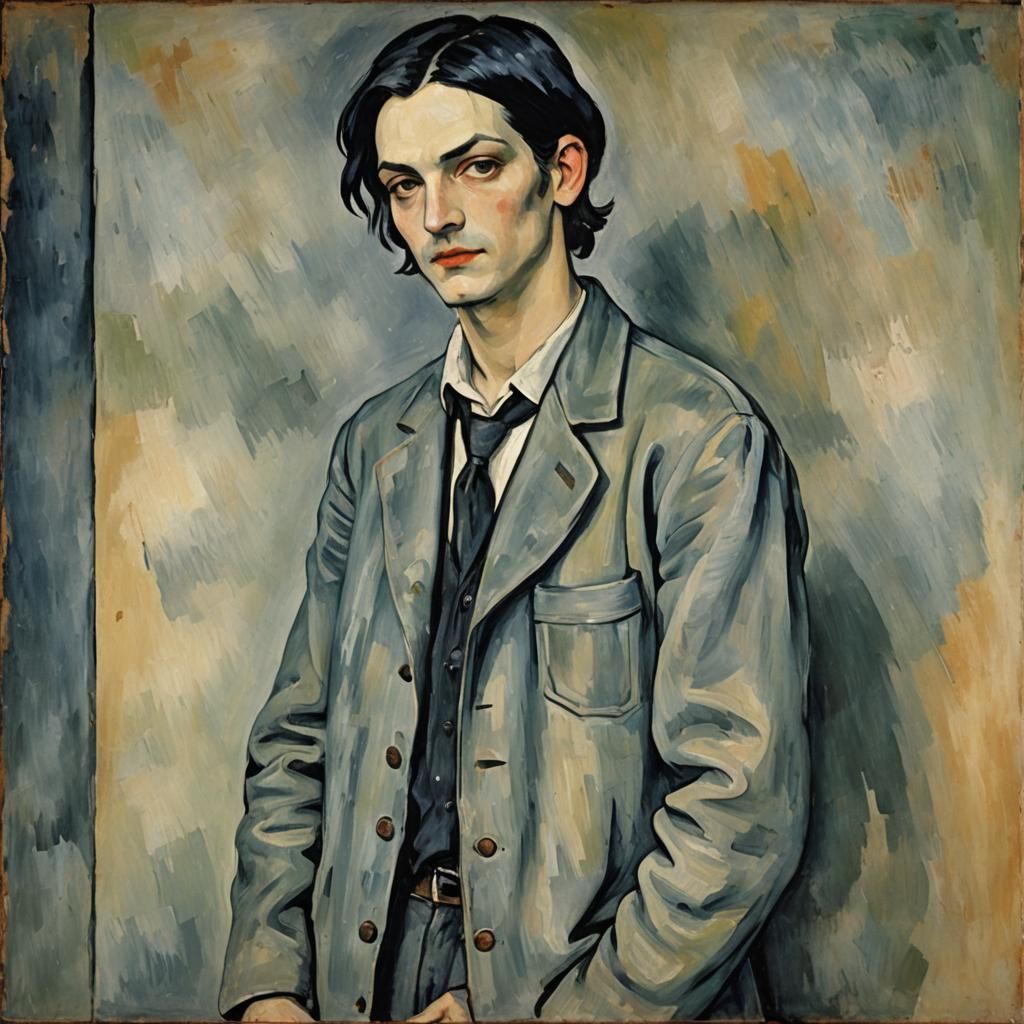 Brian Molko Portrait in Cezanne Style