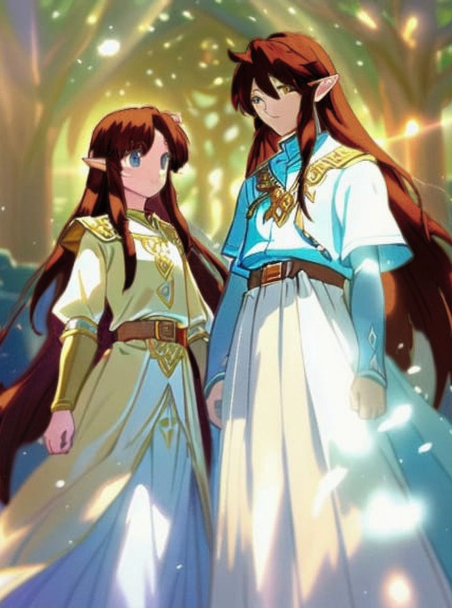 Zelda Couple in Romantic Embrace