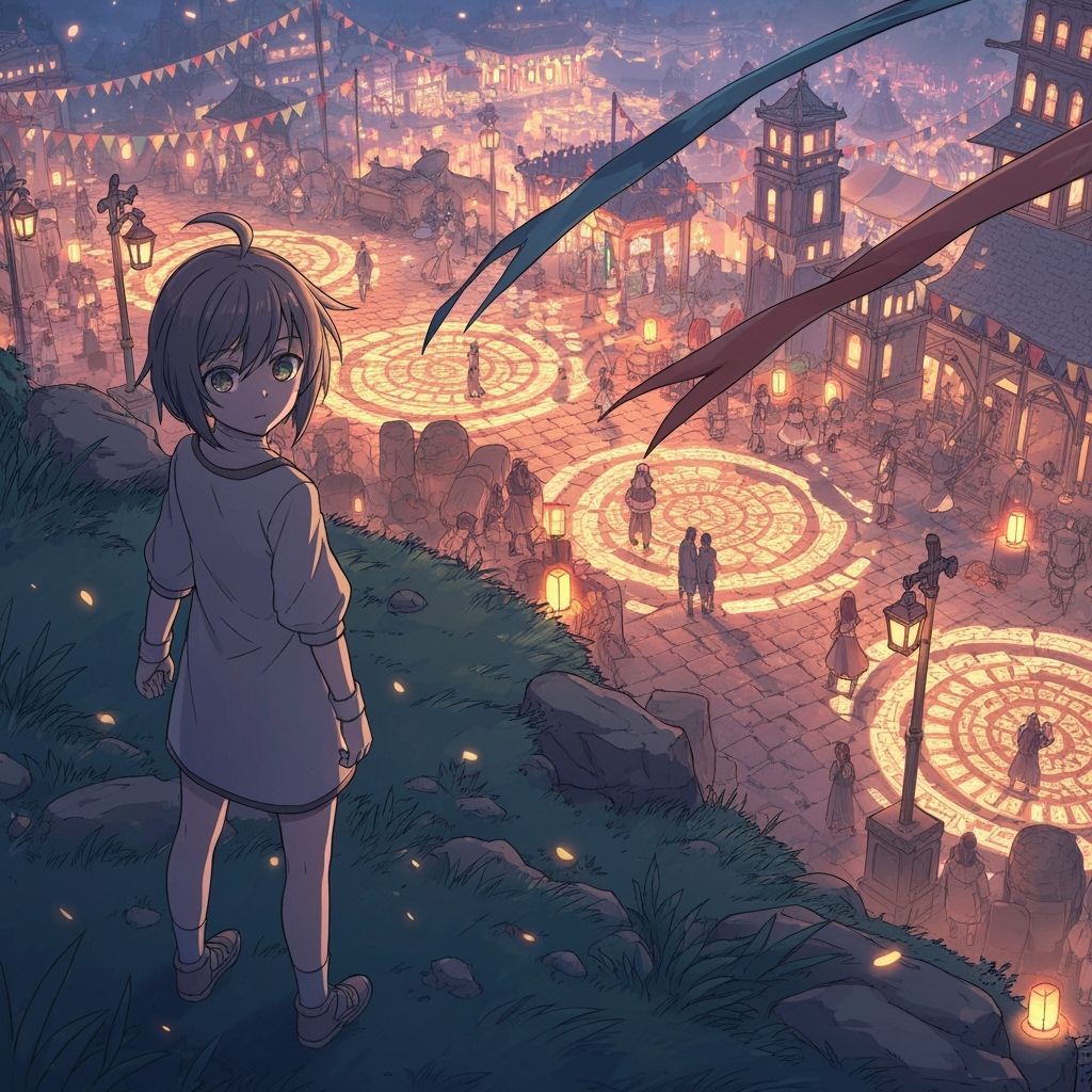 Fantasy Festival Overlook in Anime Key Visual Style
