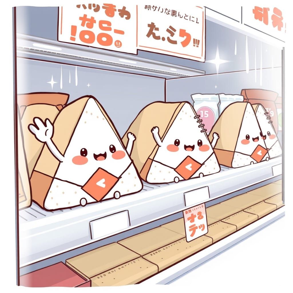 Kawaii Triangular Onigiri Waves at You