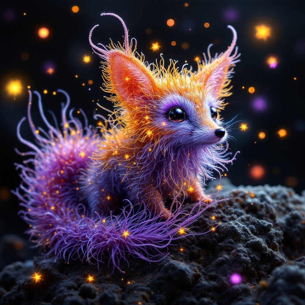 Whimsical Fox in Vibrant Triadic Hues