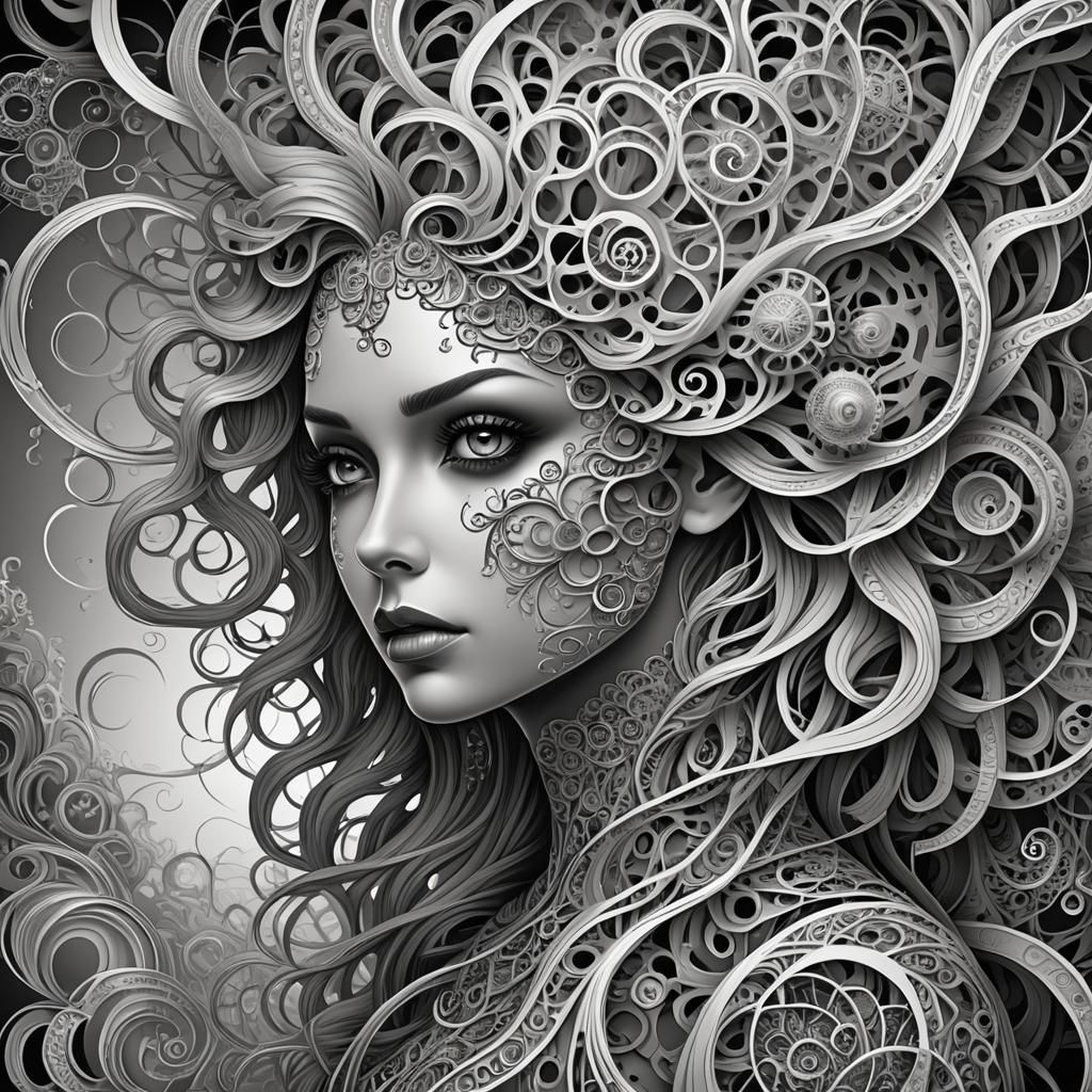 Abstract Horror: A Girl's Mind in Fractal Waves