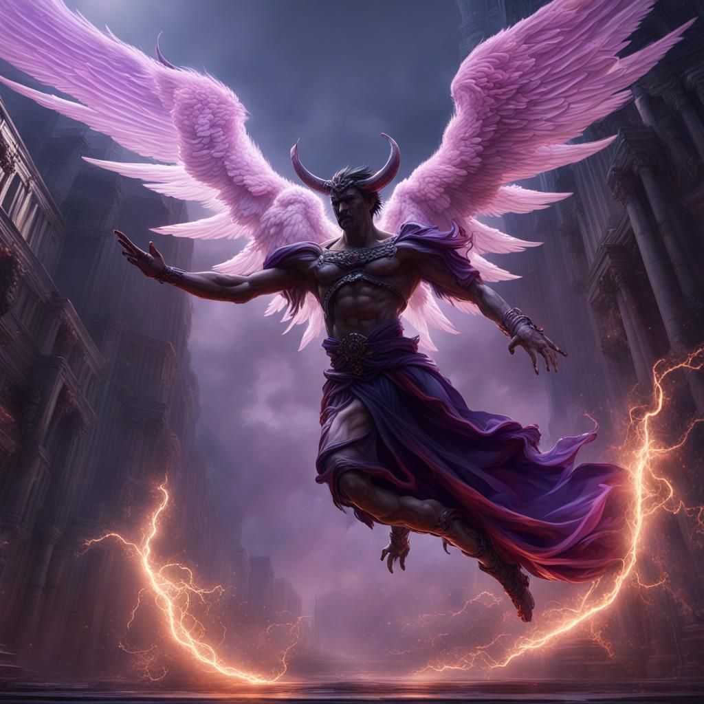 Angel Devil Hybrid in Dark Fantasy Art