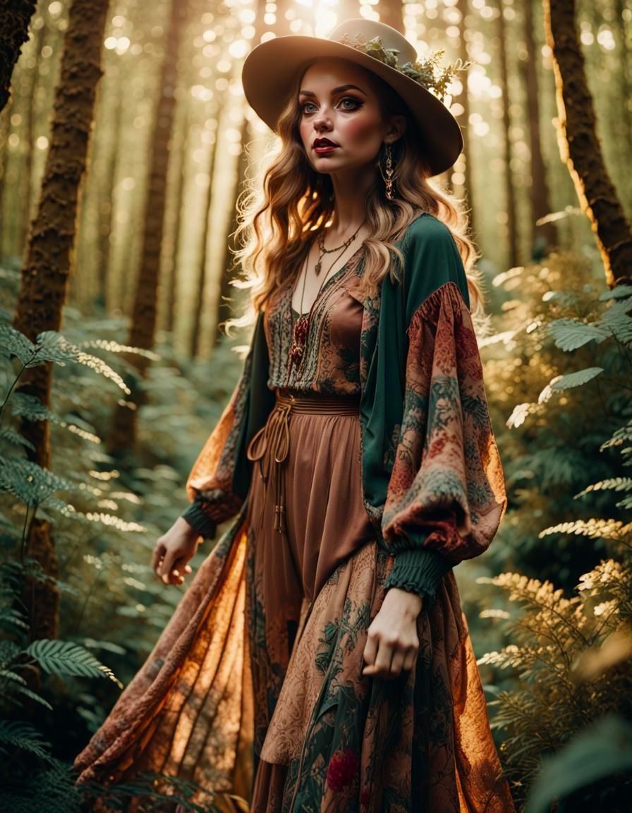 Boho Cottage Core Pinup Adventurer in HDR