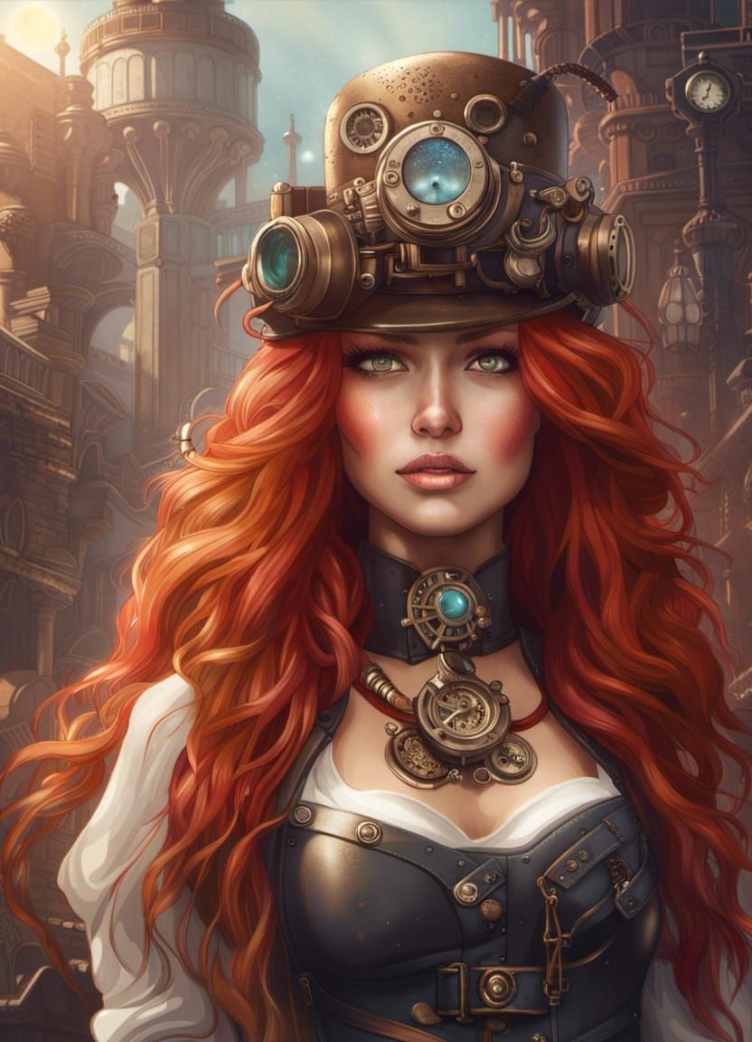 Steampunk Galaxy Goddess in Hyper-Detailed Digital Art