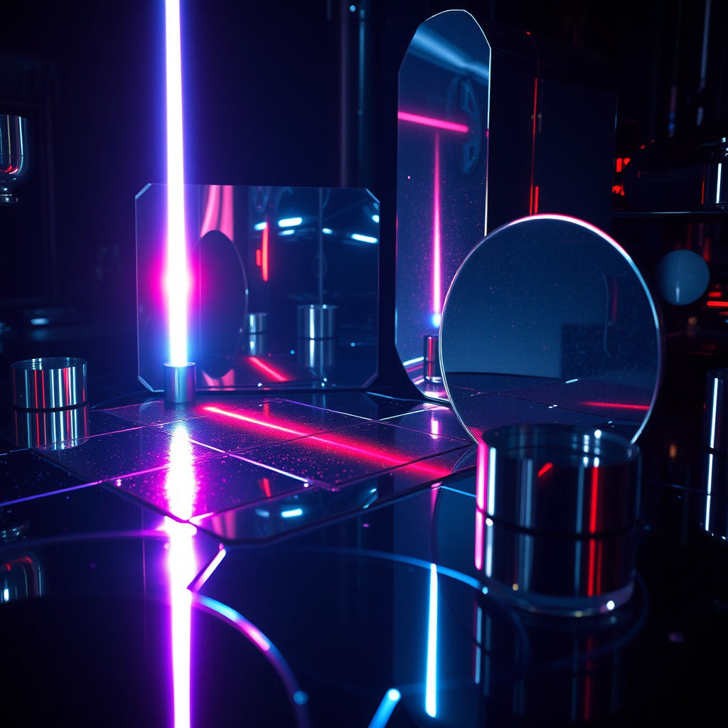 Hyperrealistic Laser Beam Dancing Across Mirrors