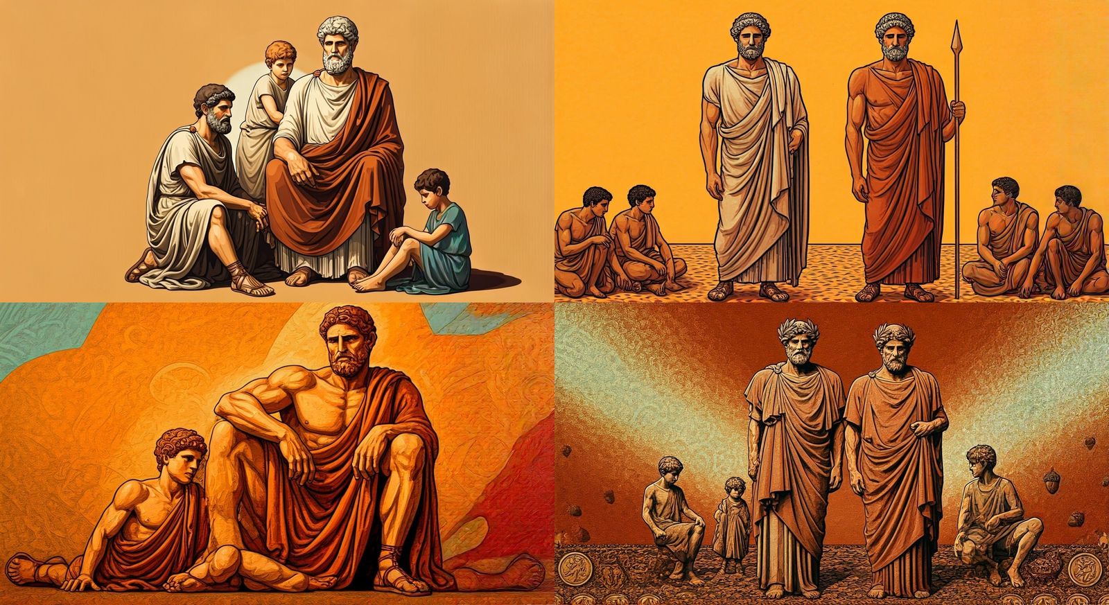 Classical Men and Boys in Haring Style