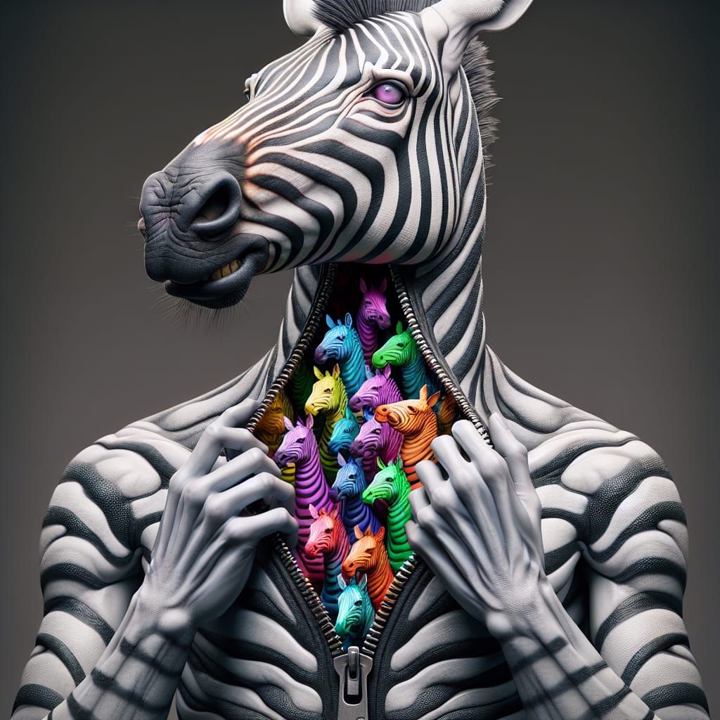 Surreal Zebra Reveals Colorful Inner World