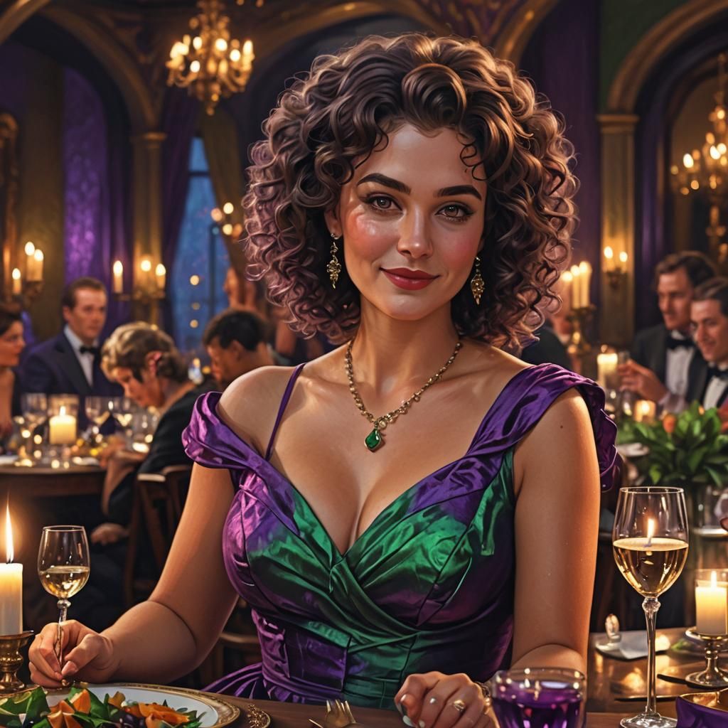 Romantic Candlelit Dinner in Hyperrealism