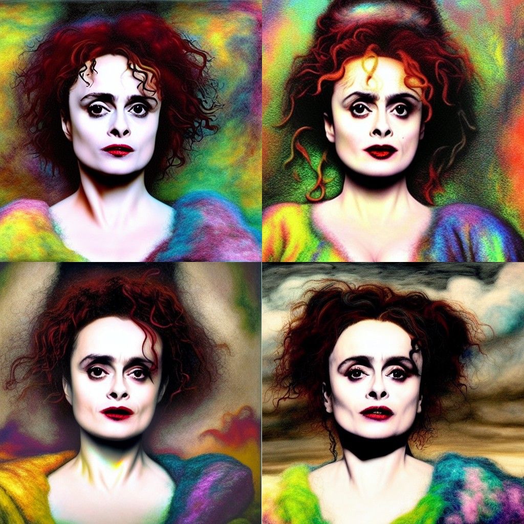 Helena Bonham Carter: Hyperrealistic Pop Art Matte Painting