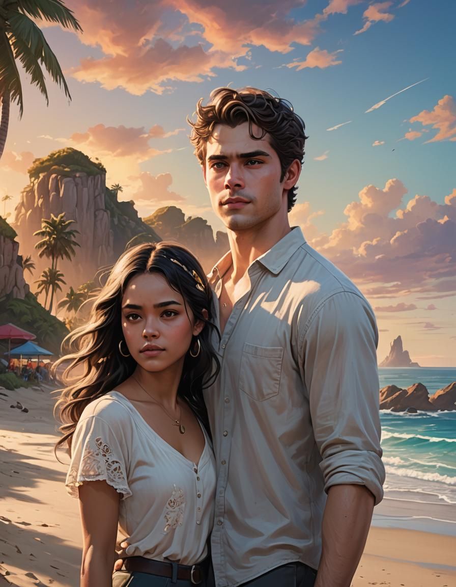 A young man resembling Dylan O’Brien and a young woman resem...