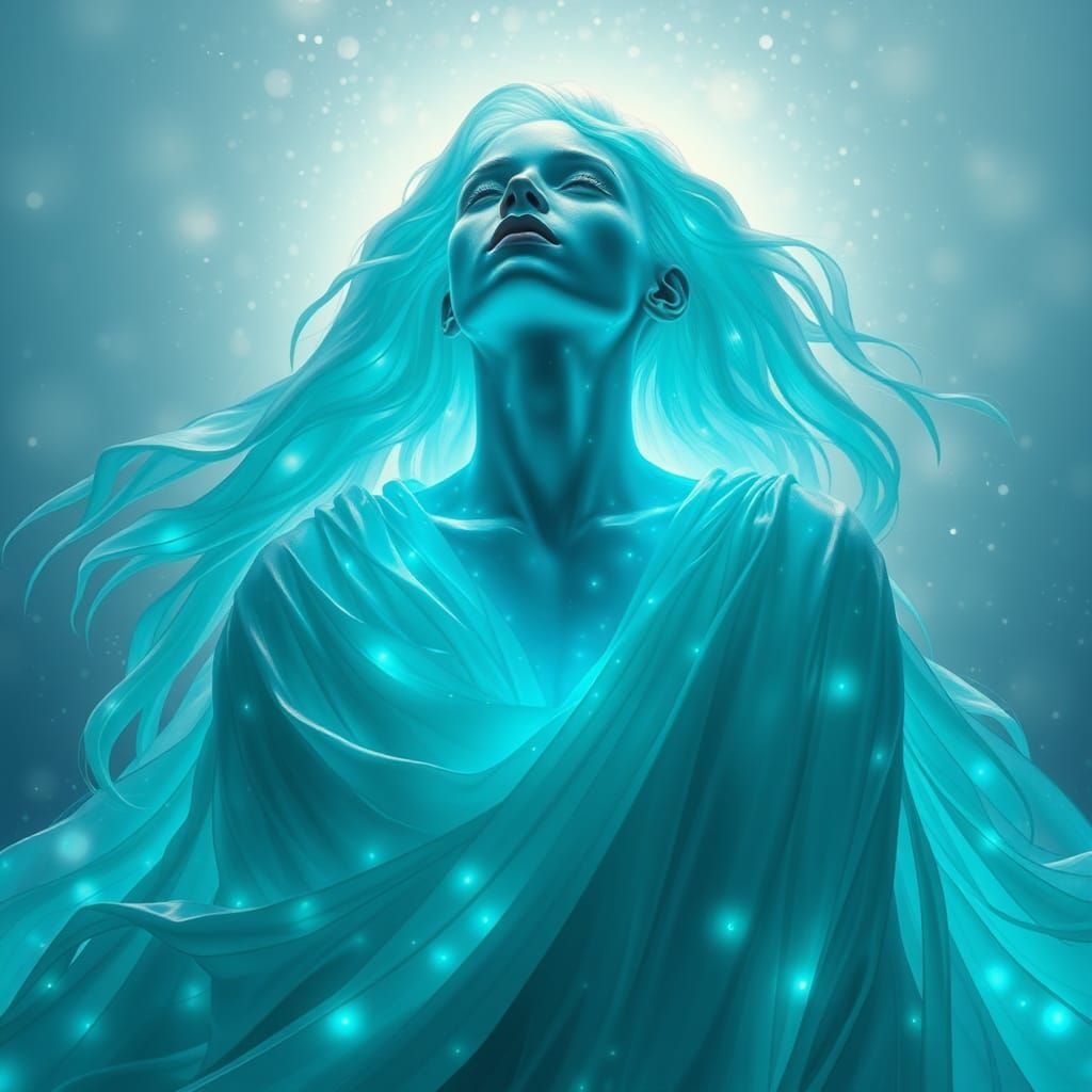 Oceanic Being Radiating Bioluminescent Light