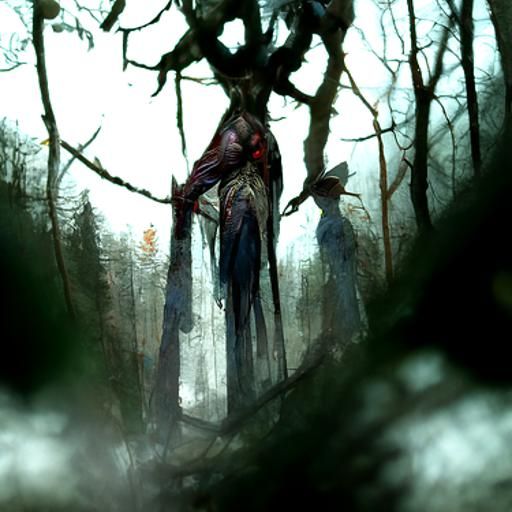 Sinister Blair Witch in Haunted Woods, Fantasy Art