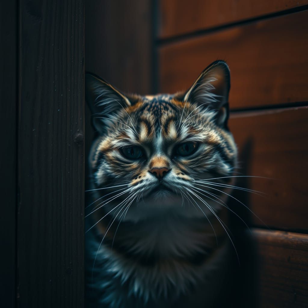 Grumpy Cat Pouts in Moody Corner