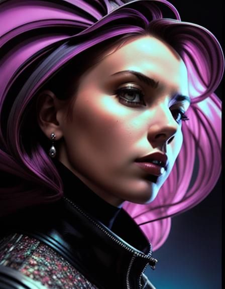 Art Deco Portrait in Noirpunk Digital Comic Style