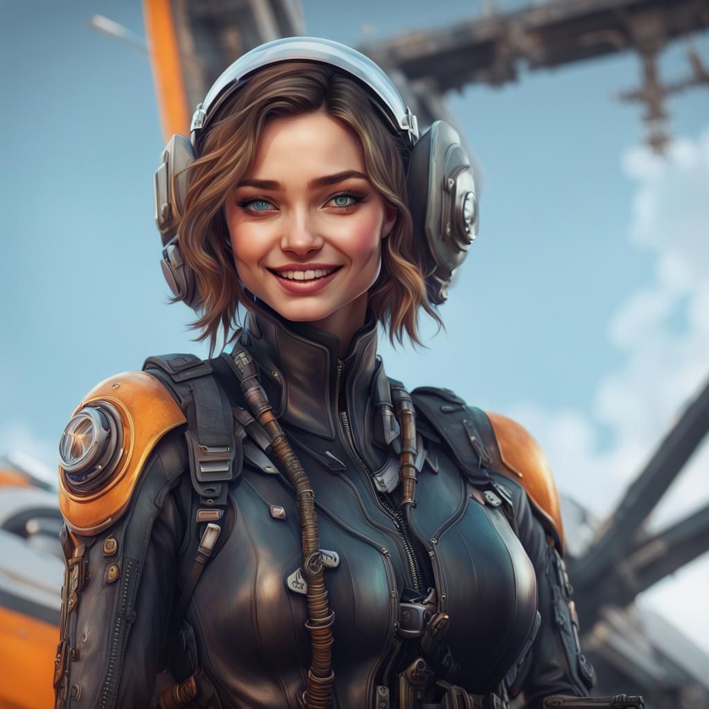 Sci-Fi Pilot Portrait in Goth Aesthetic