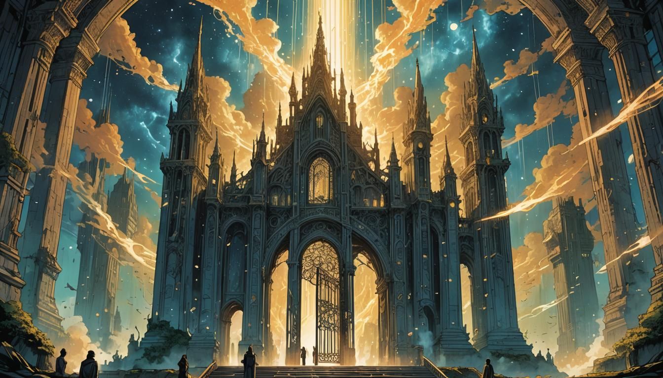 Majestic Gates of Heaven in Sci-Fi Comic Art