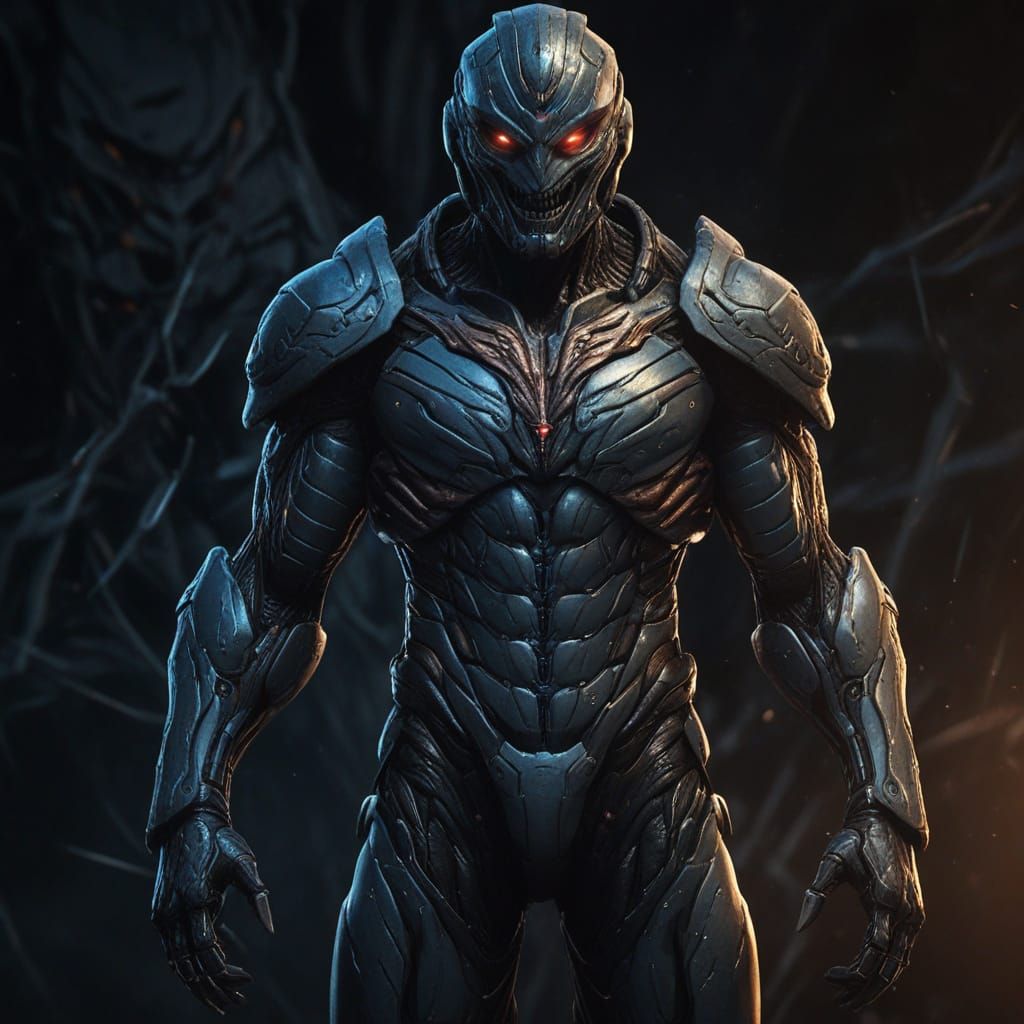 Guyver and Doomsday Fusion in Comic Book Style