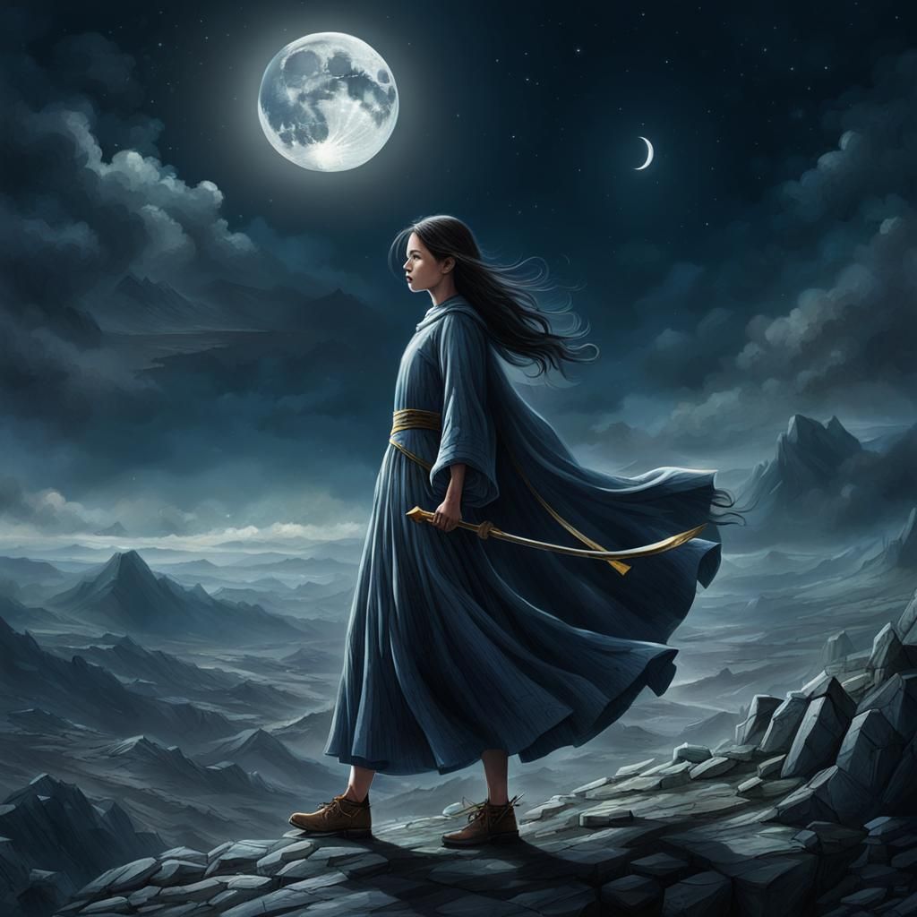 The Lunar Goddess in a Glimpse of Lunar Beauty