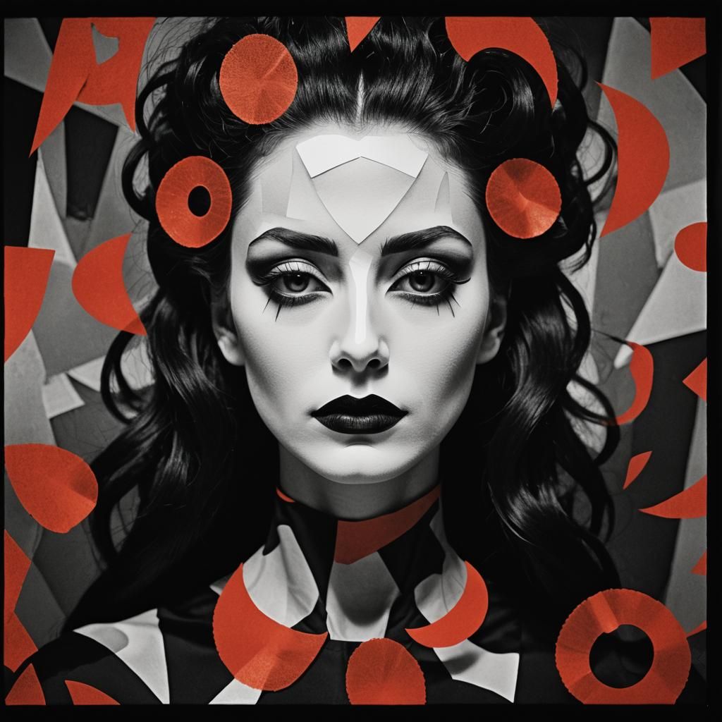 Goth Photogram Portrait in Dada Style