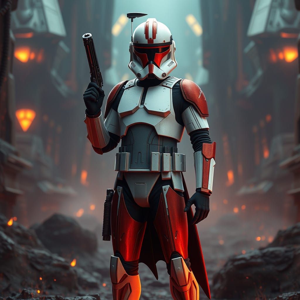 Epic Clone Trooper Concept in Detailed Matte Painting Style