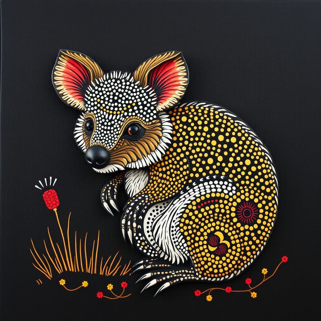 Quokka in Traditional Aboriginal Art
