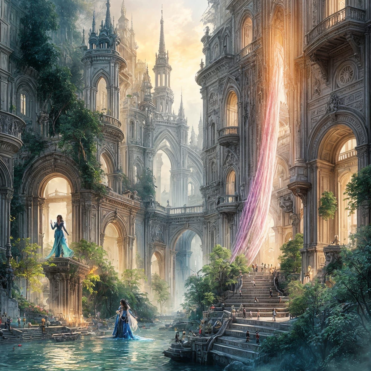 City of Solidified Soundwaves and Light Rivers