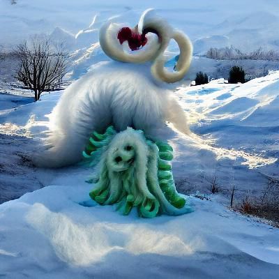 Lovecraftian Frost Monster with Tentacles