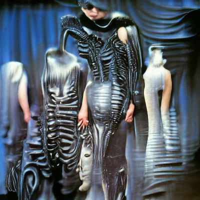Biomechanical Fashion Show in Giger Style