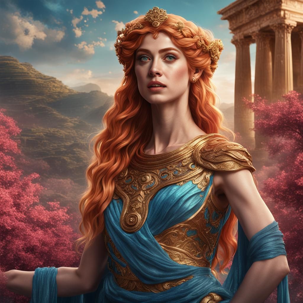 Katherine McNamara as Aphrodite: Hyperrealistic Digital Pain...