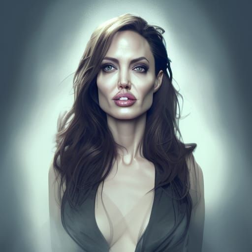 Angelina Jolie Portrait in Digital Art Style