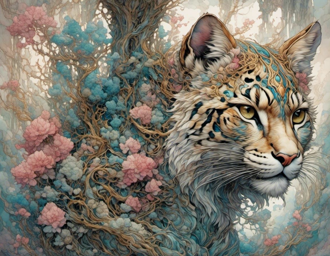 Cats in Silent Woods: A Tranquil Forest Scene