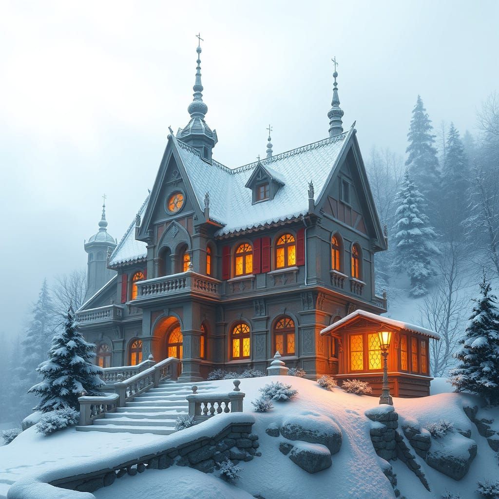 Surreal Pixel Art Scene with Green Snake and Snowy Backgroun...