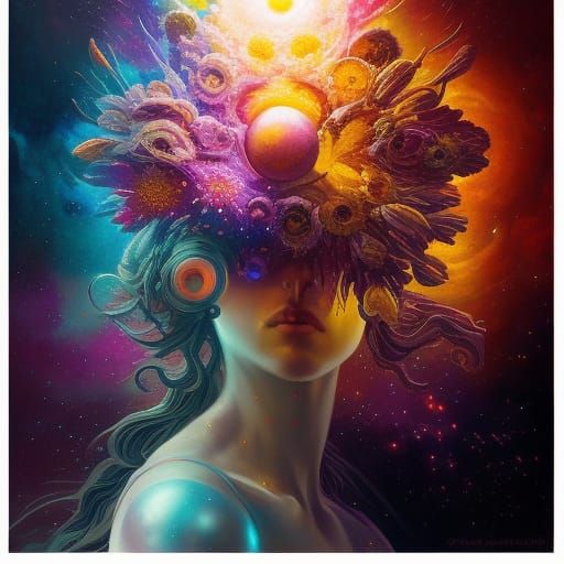 Nebula Flower: Surreal, Intricate, Hyperdetailed Cosmic Art