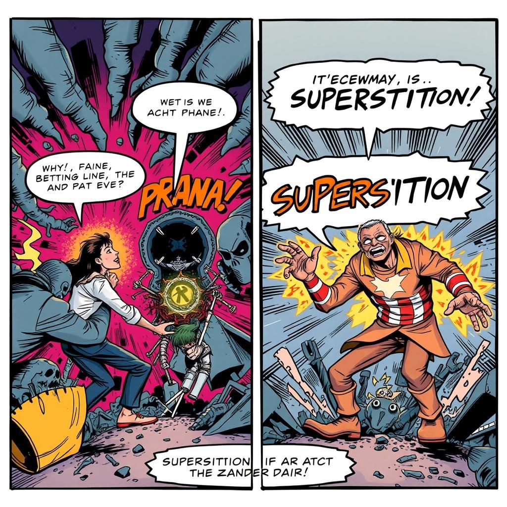 Humorous Two-Panel Comic Strip About Superstition