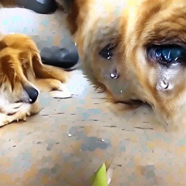 Dog Crying a Single Tear: Emotional Portrait