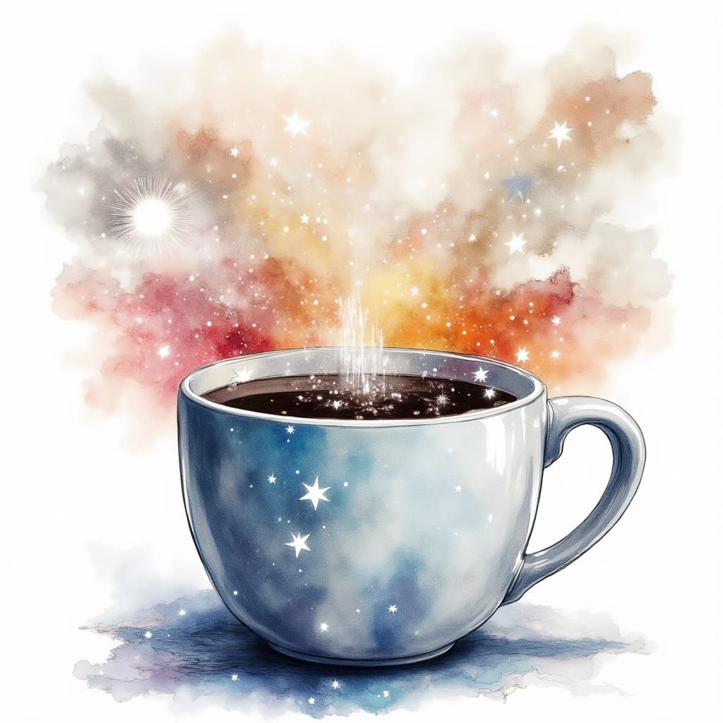 Dreamscape Coffee Mug in Soft Watercolor Style