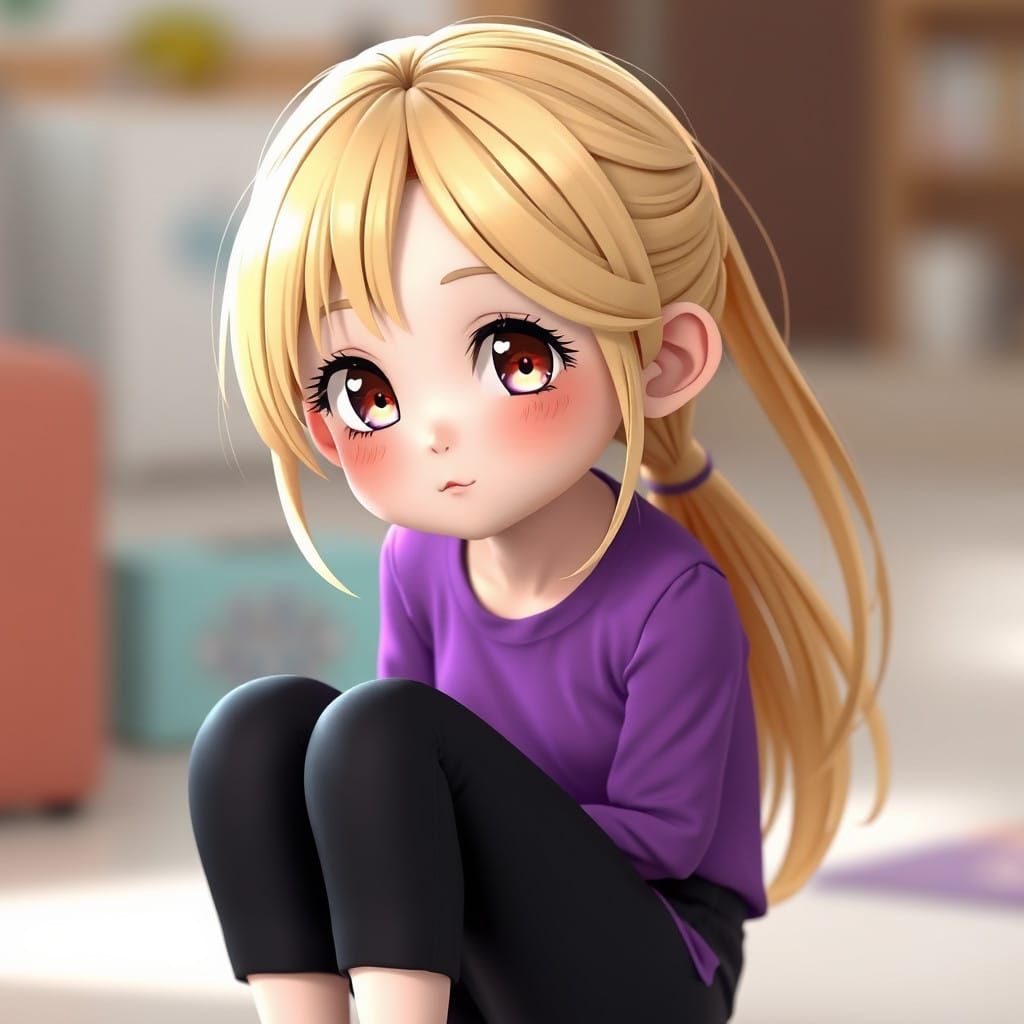 Charming Anime Girl with Vibrant Hazel Eyes