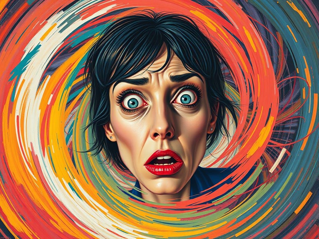 Distorted Dreamscape in Neon Vortex