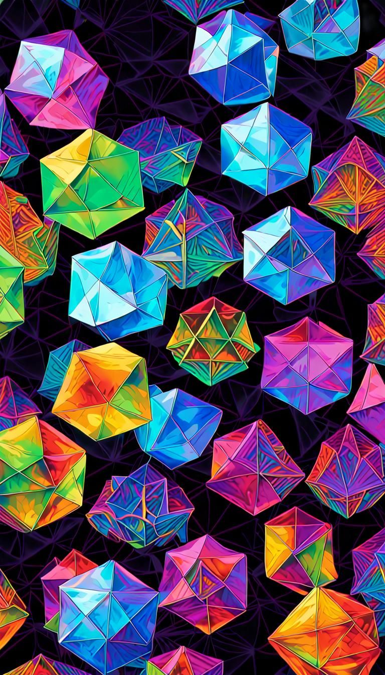 Neon 3D Complex: Holographic Cosmic Illustration